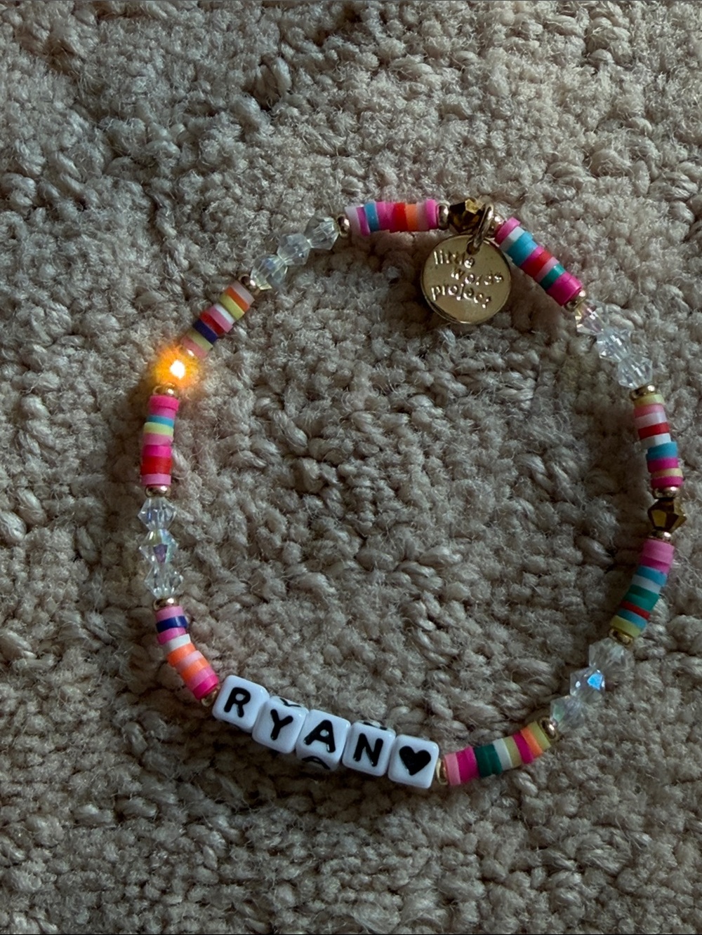 Little Words Project Personalized  'RYAN' Multicolor Beaded Bracelet M/L